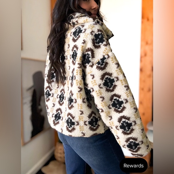 Sherpa Fleece Zip-up Pocket Jacket Size S - Picture 2 of 5